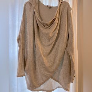 ATHLETA XL scoop wrap top with hood